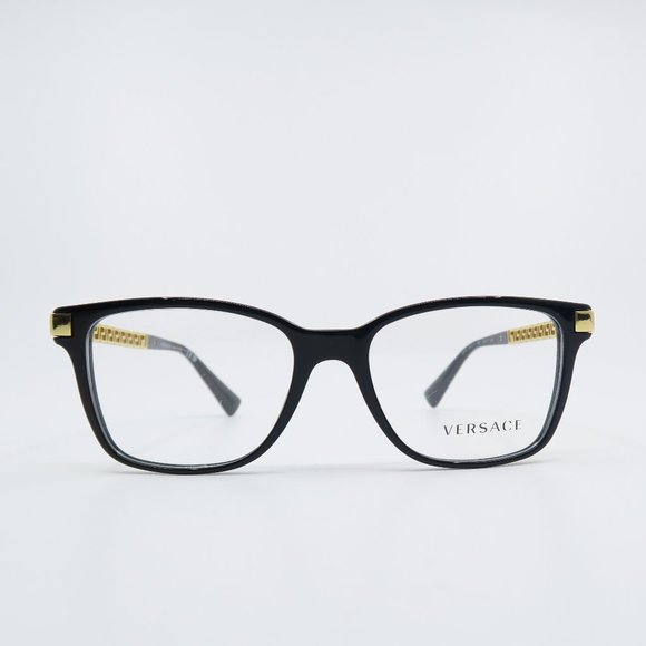 Versace Mod. 3340-U GB1 53mm Black-Gold Greek Key, New Women's Eyeglasses. - Picture 2 of 10